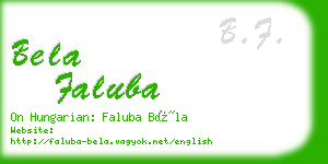 bela faluba business card